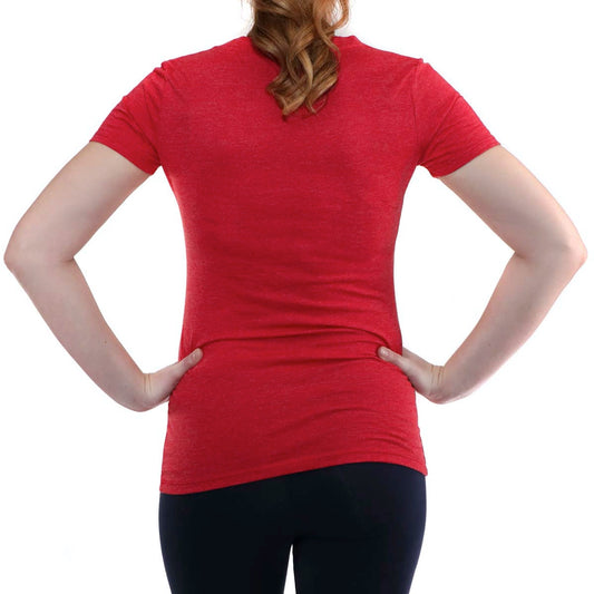 Women's Slim-fit V-neck short sleeves T-shirt, Ethically made in USA.