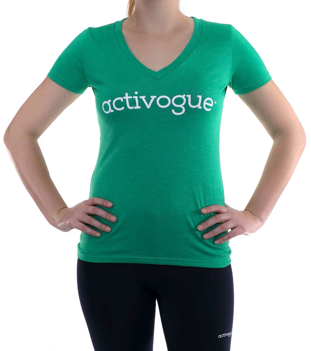 Women's Slim-fit V-neck short sleeves T-shirt, Ethically made in USA.