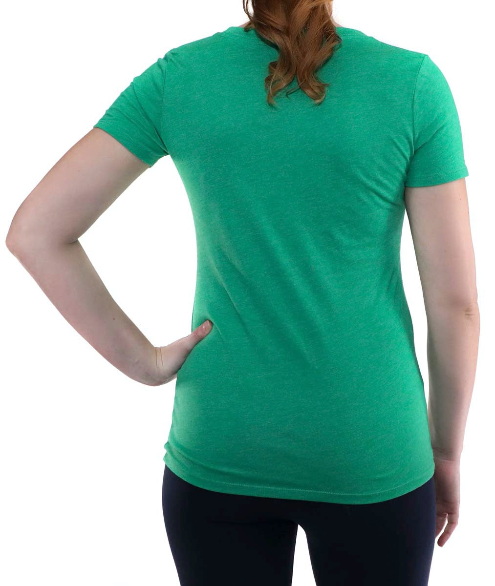 Women's Slim-fit V-neck short sleeves T-shirt, Ethically made in USA.