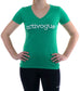 Women's Slim-fit  V-neck short sleeves T-shirt, Ethically made in USA.