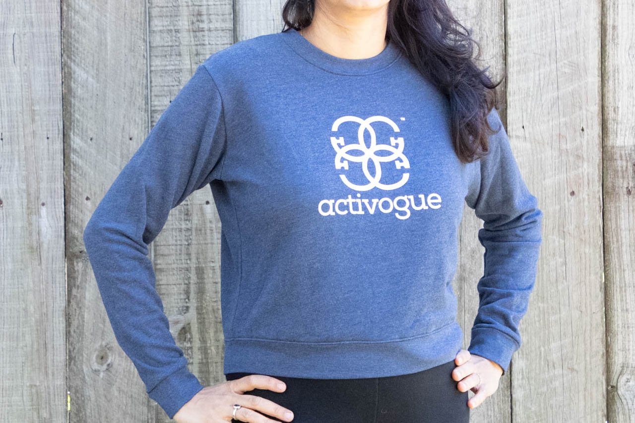 Women's organic crop sweatshirt, Ethically made in USA.